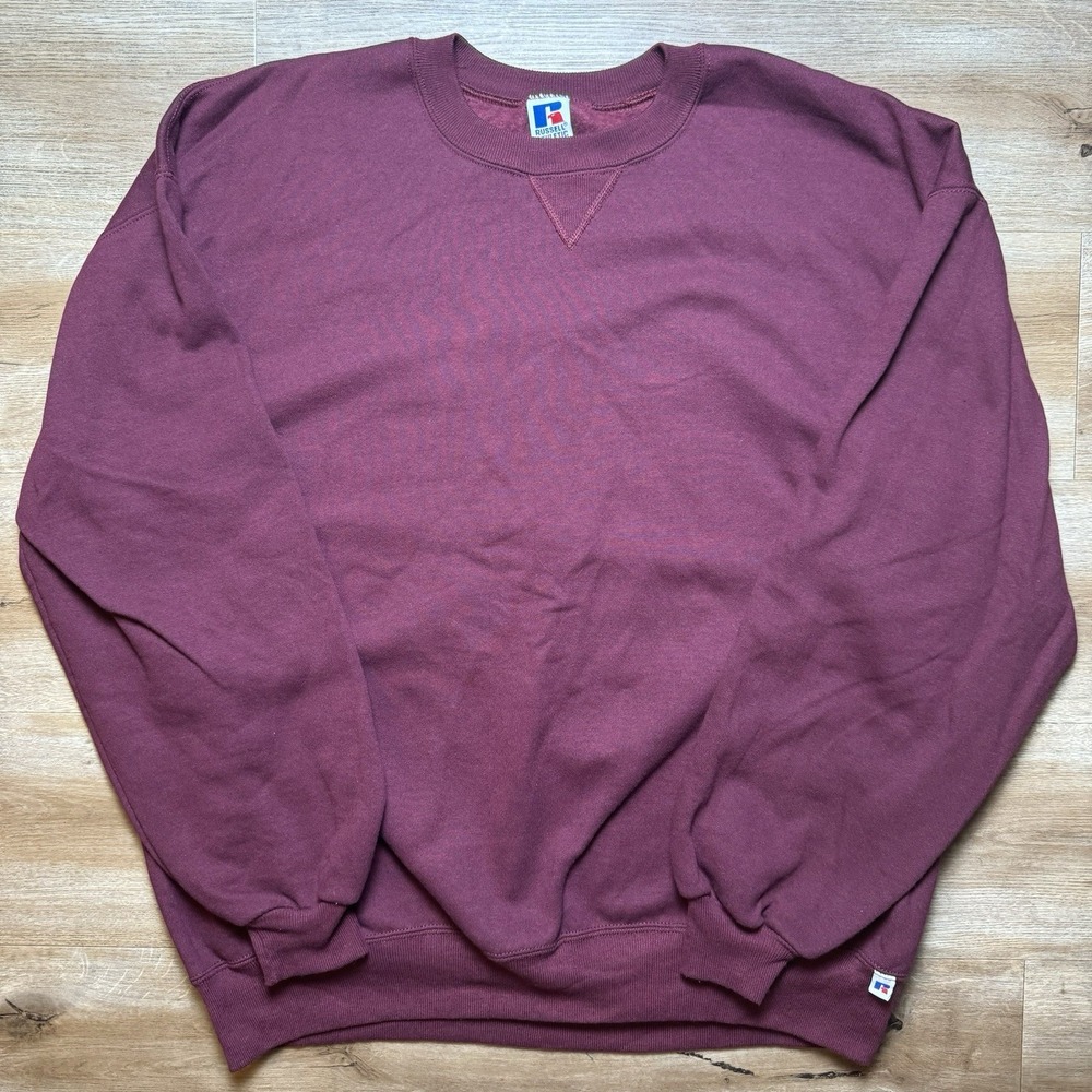 Vintage Russell Athletic Sweatshirt Mens XXL Maroon Made in USA Crewneck Fleece